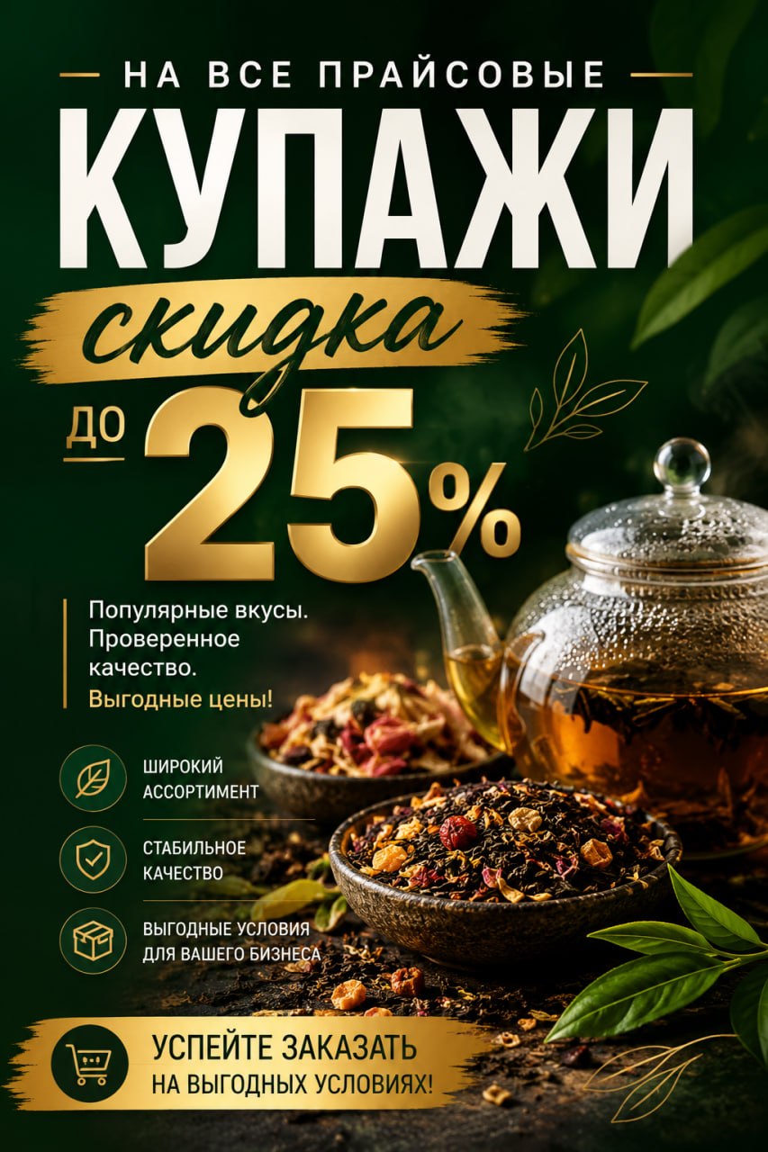 Скидка до 25% на прайсовые купажи